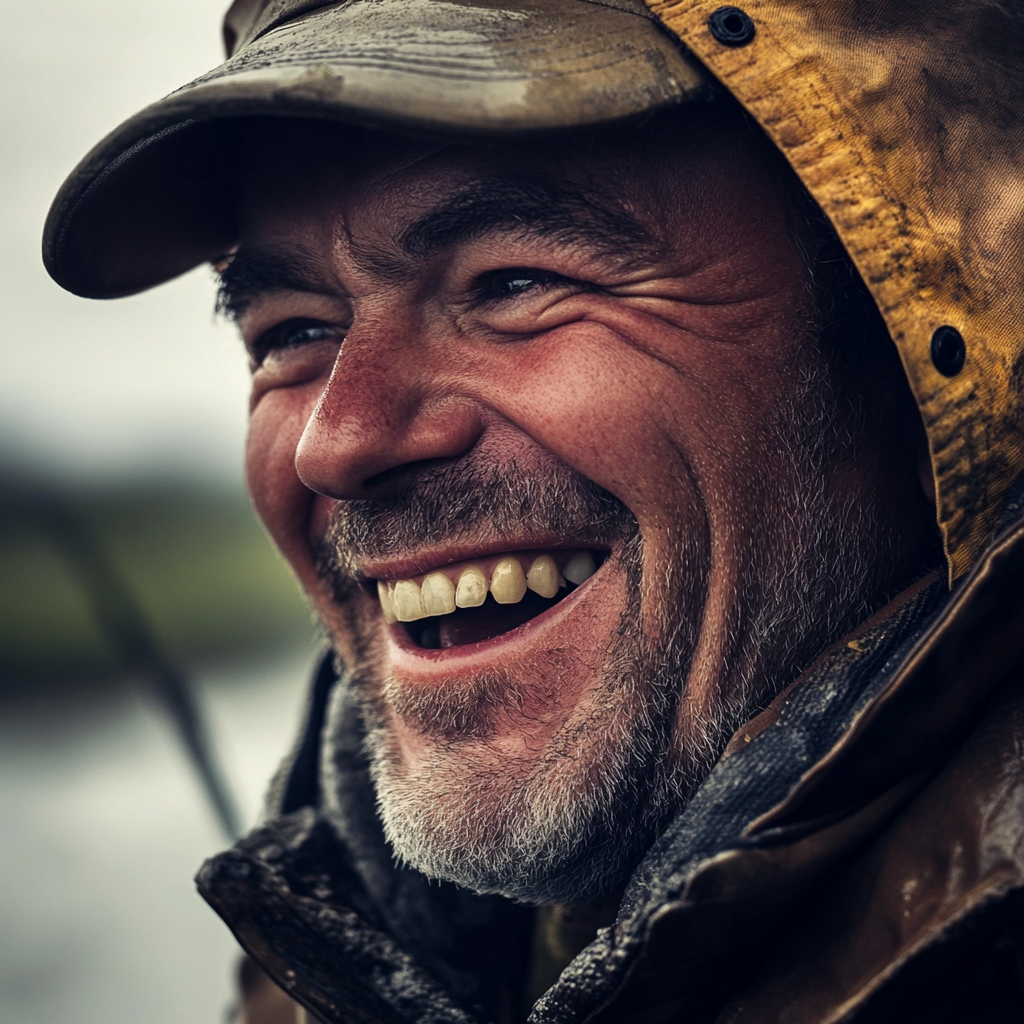 Un pêcheur qui rit | Source : Midjourney