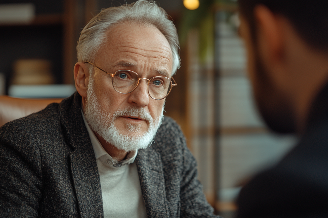 Elderly man in a lawyer's office | Source: Midjourney