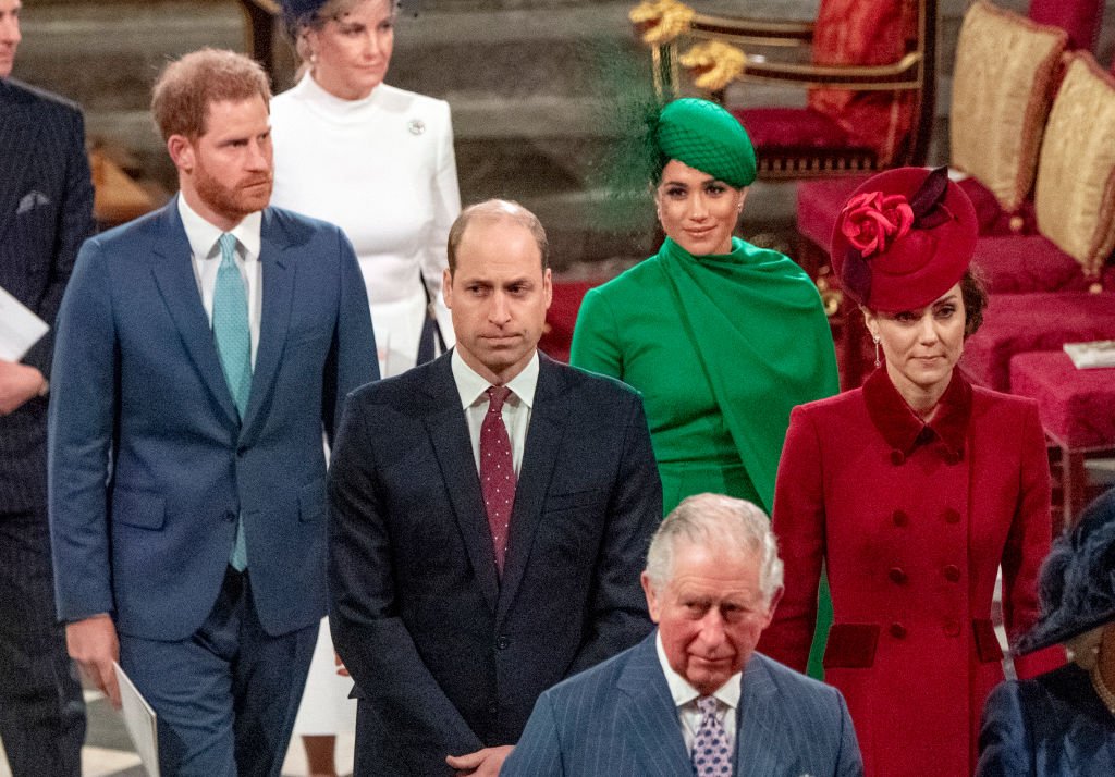 Harry, Meghan, William, Kate et le prince Charles, prince de Galles, assistent au Commonwealth Day Service 2020 le 9 mars 2020 à Londres, en Angleterre. І Source : Getty Images
