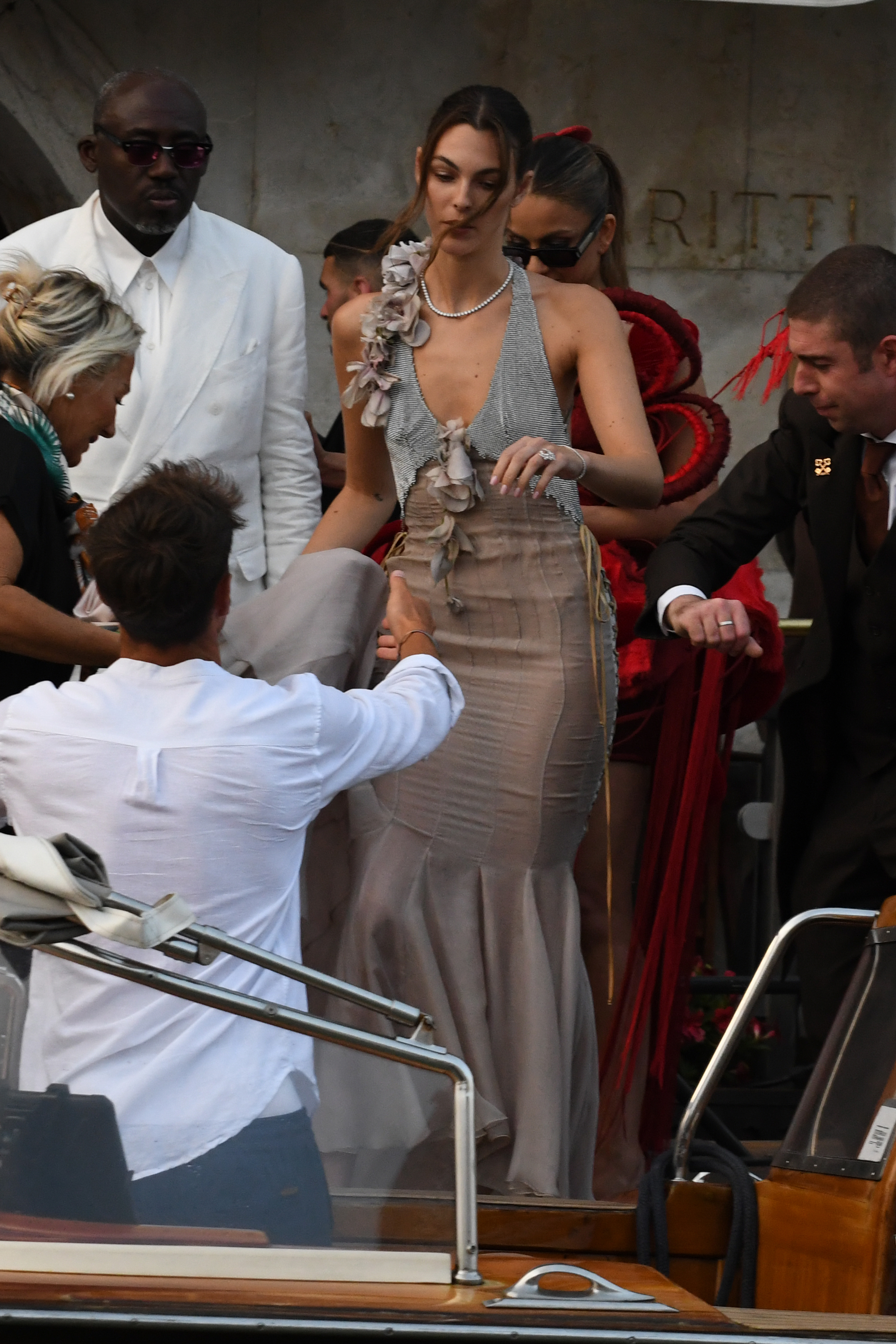 Vittoria Ceretti avant le mariage de Jeff Bezos et Lauren Sánchez, le 26 juin 2025, à Venise, en Italie. | Source : Getty Images