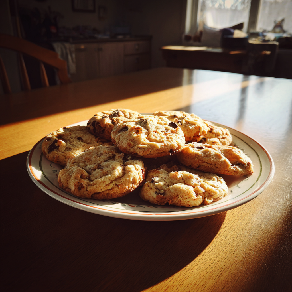 Une assiette de biscuits sur une table | Source : Midjourney