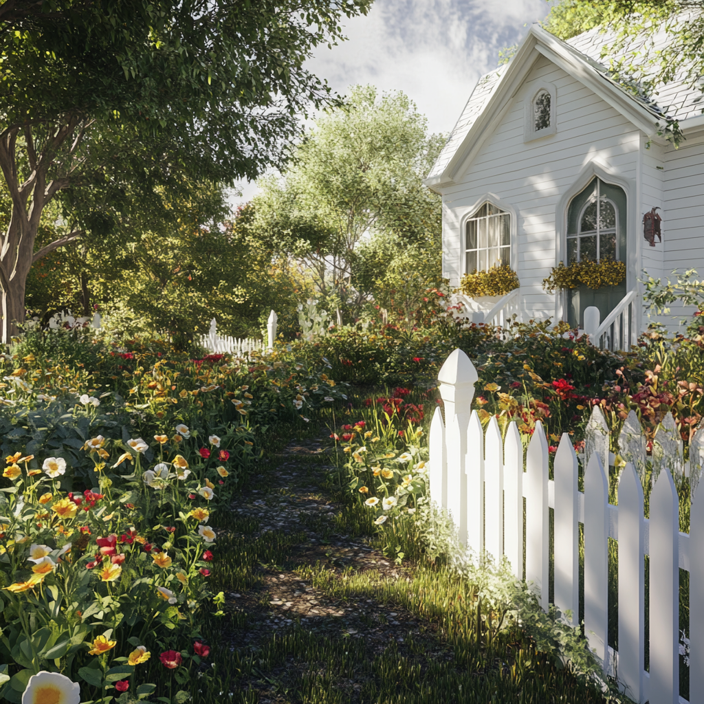 Une maison avec un charmant jardin | Source : Midjourney