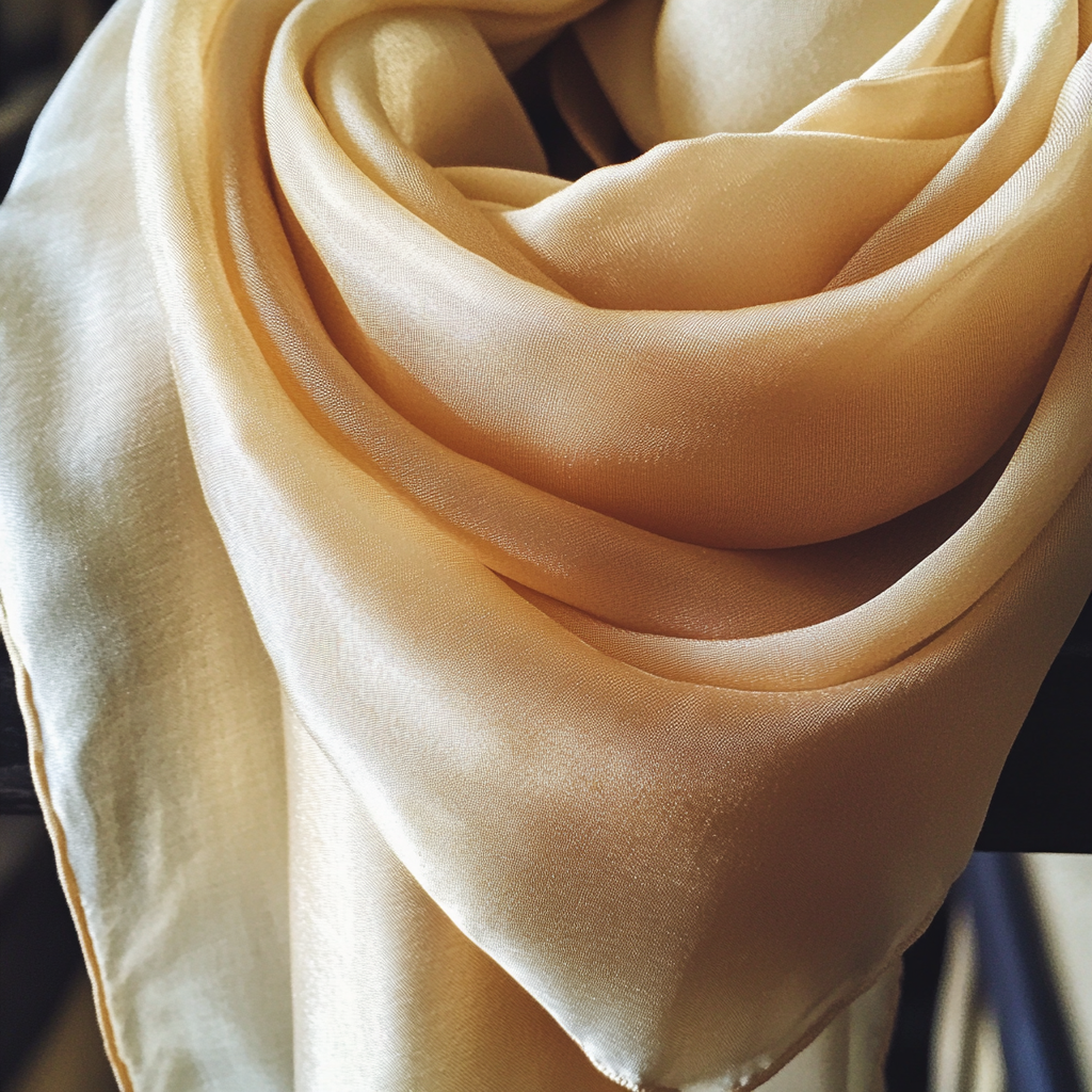 Un foulard couleur champagne | Source : Midjourney