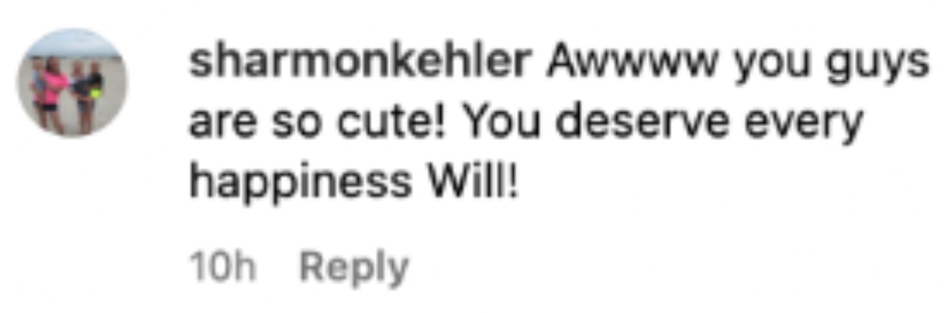 Un commentaire laissé sous une photo de Will Reeve et de sa petite amie, Amanda Dubin, en avril 2023 | Source : Instagram.com/willreeve_