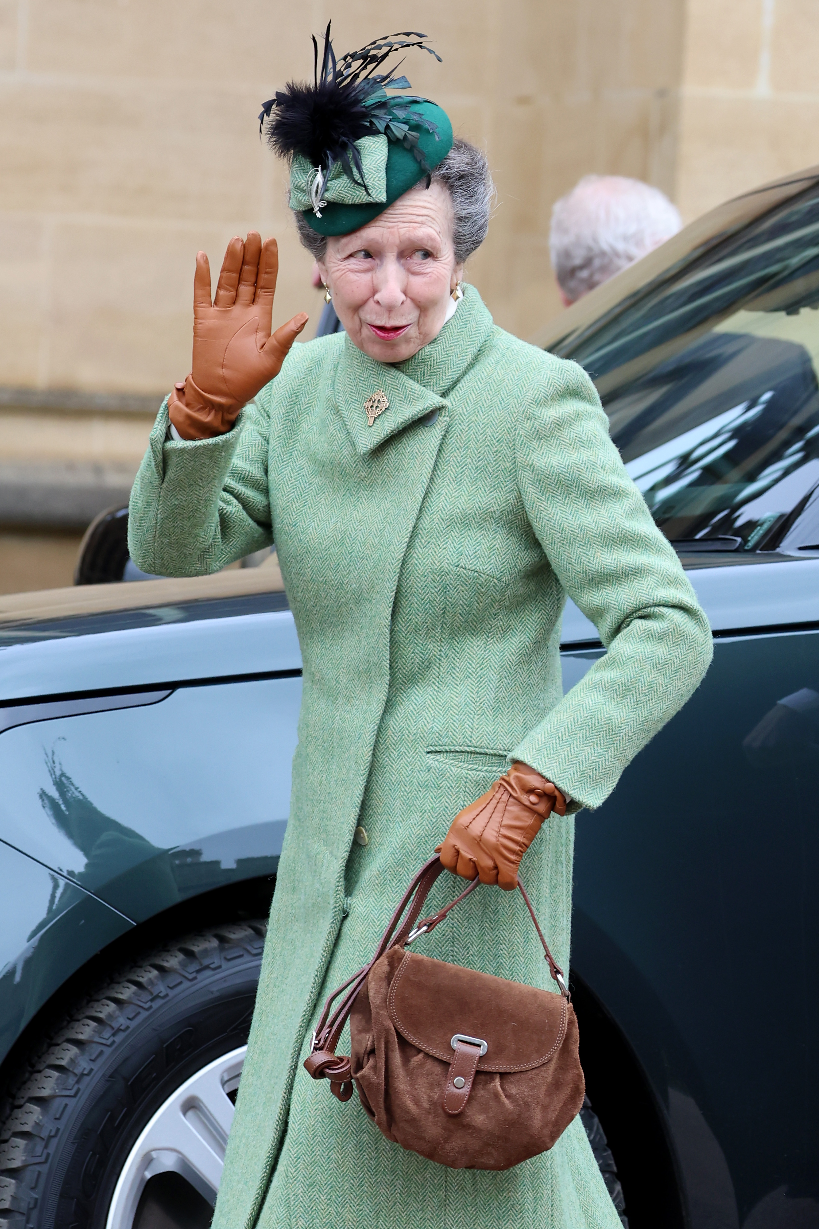 La princesse Anne lors du service des matines de Pâques au château de Windsor, à Windsor, en Angleterre, le 31 mars 2024 | Source : Getty Images