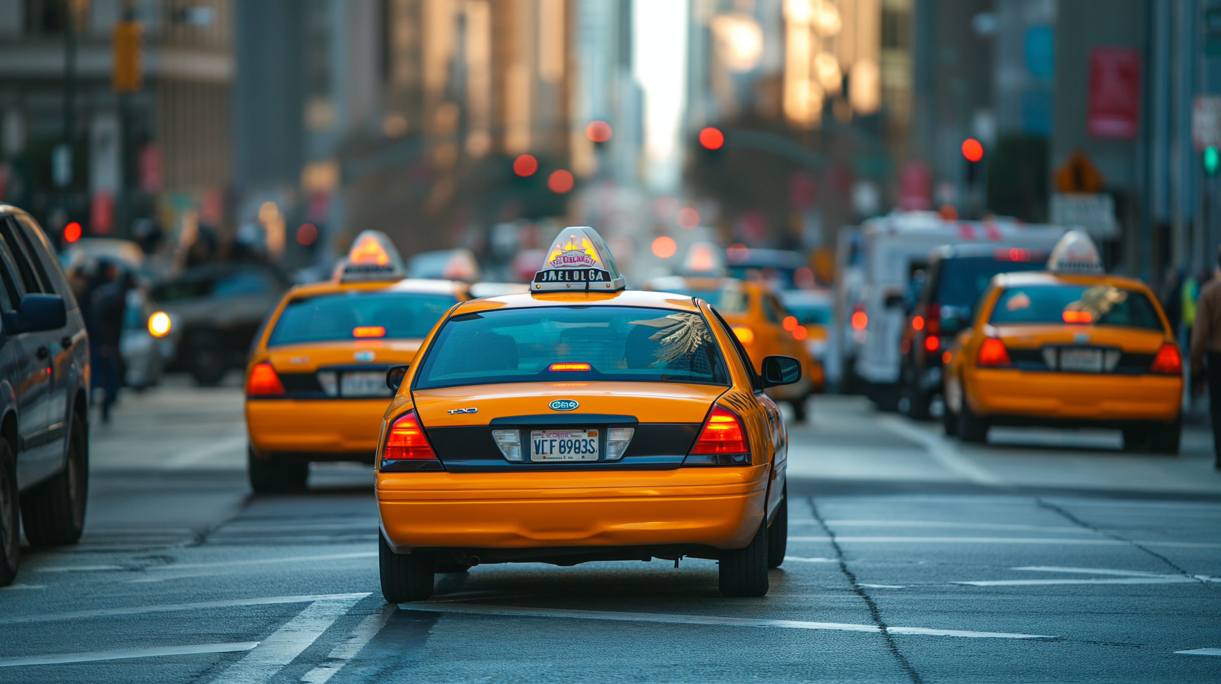 Des taxis jaunes sur la route | Source : Midjourney