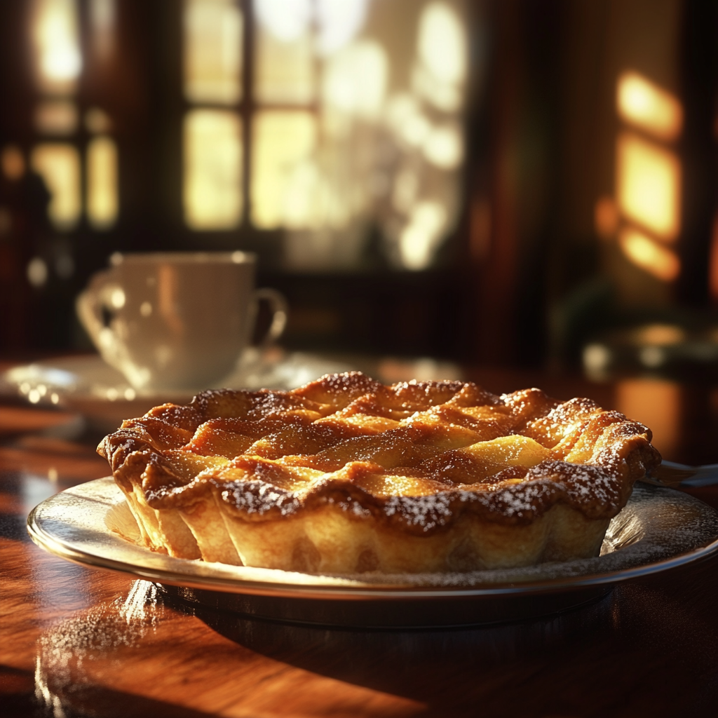 Une tarte aux pommes sur la table | Source : Midjourney