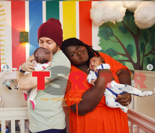 Gabby Sidibe, son mari Brandon Frankel et leurs jumeaux datés du 6 juin 2024 | Source : Instagram/theshaderoom/