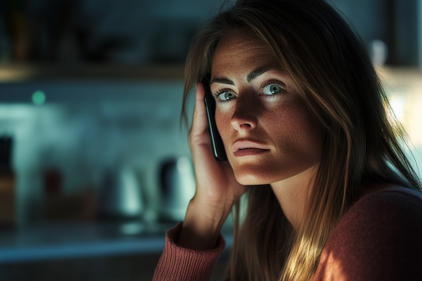 Une femme qui parle à sa belle-mère au téléphone | Source : Midjourney