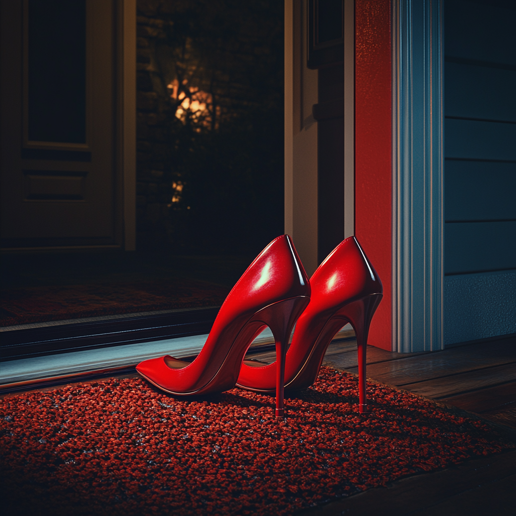 Des talons rouges sur un paillasson | Source : Midjourney