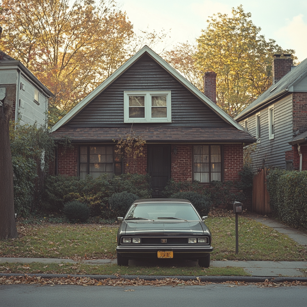 Une voiture garée devant une maison | Source : Midjourney