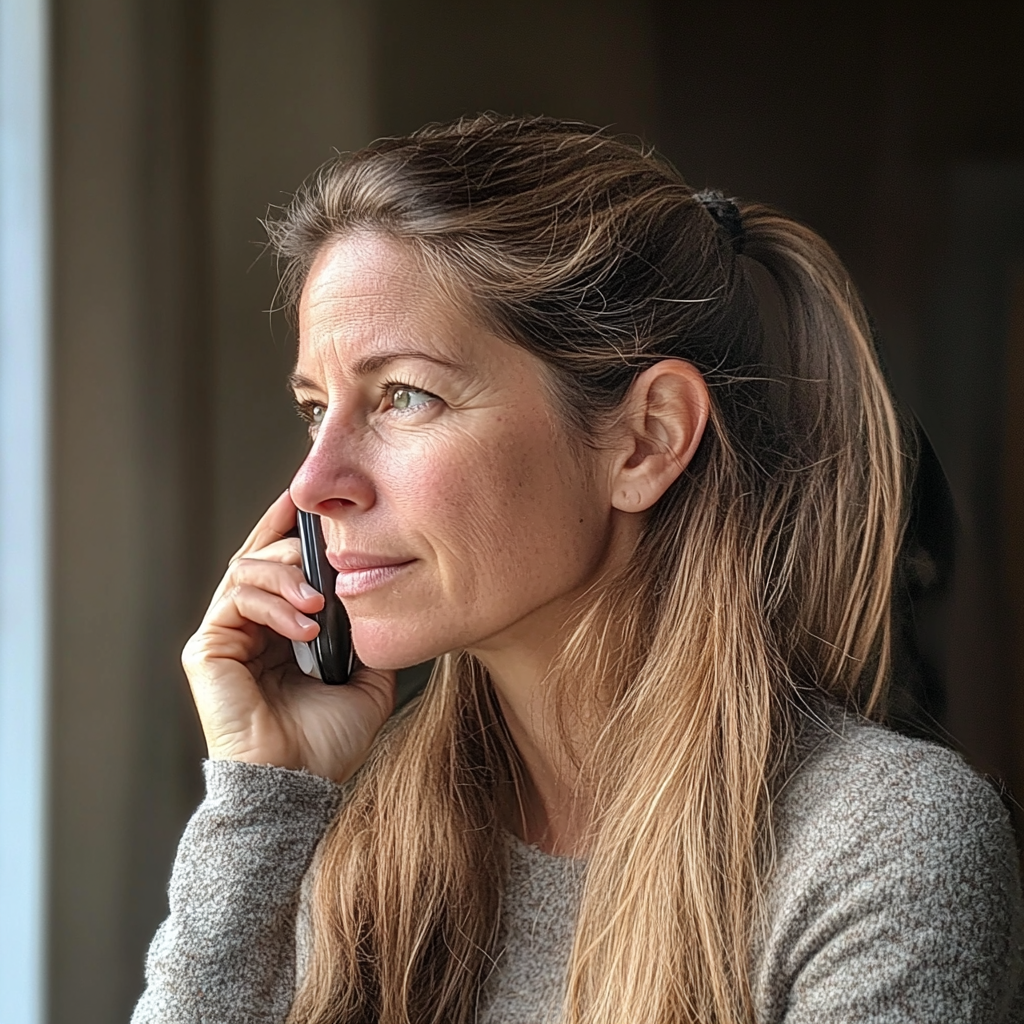 Une femme qui parle au téléphone | Source : Midjourney