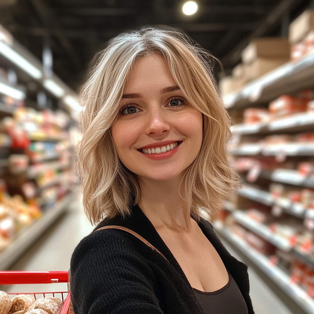 Une femme dans un supermarché | Source : Midjourney