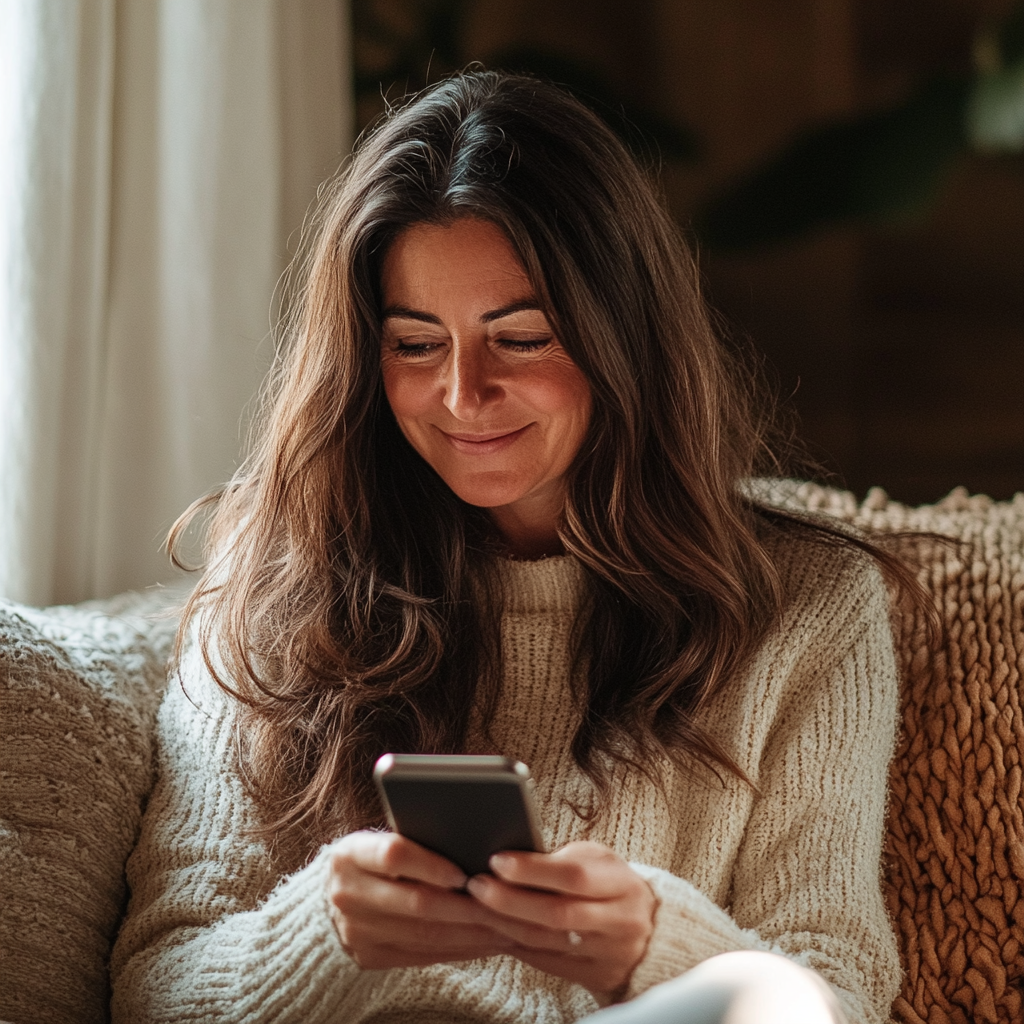 Une femme utilisant son téléphone | Source : Midjourney