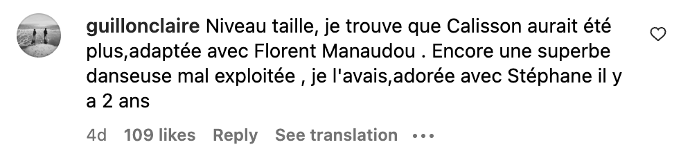 Commentaire d’un internaute sur le duo formé par Nelson Monfort et Calisson Goasdoué | Source : Capture Instagram