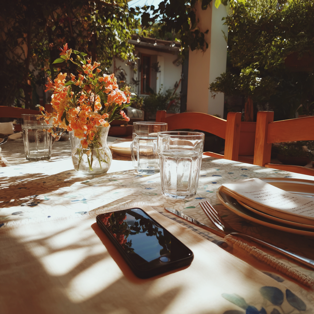 Un téléphone portable sur une table | Source : Midjourney