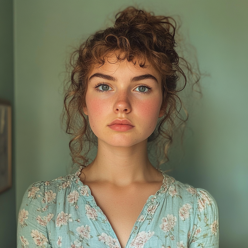 Une jeune femme pensive | Source : Midjourney