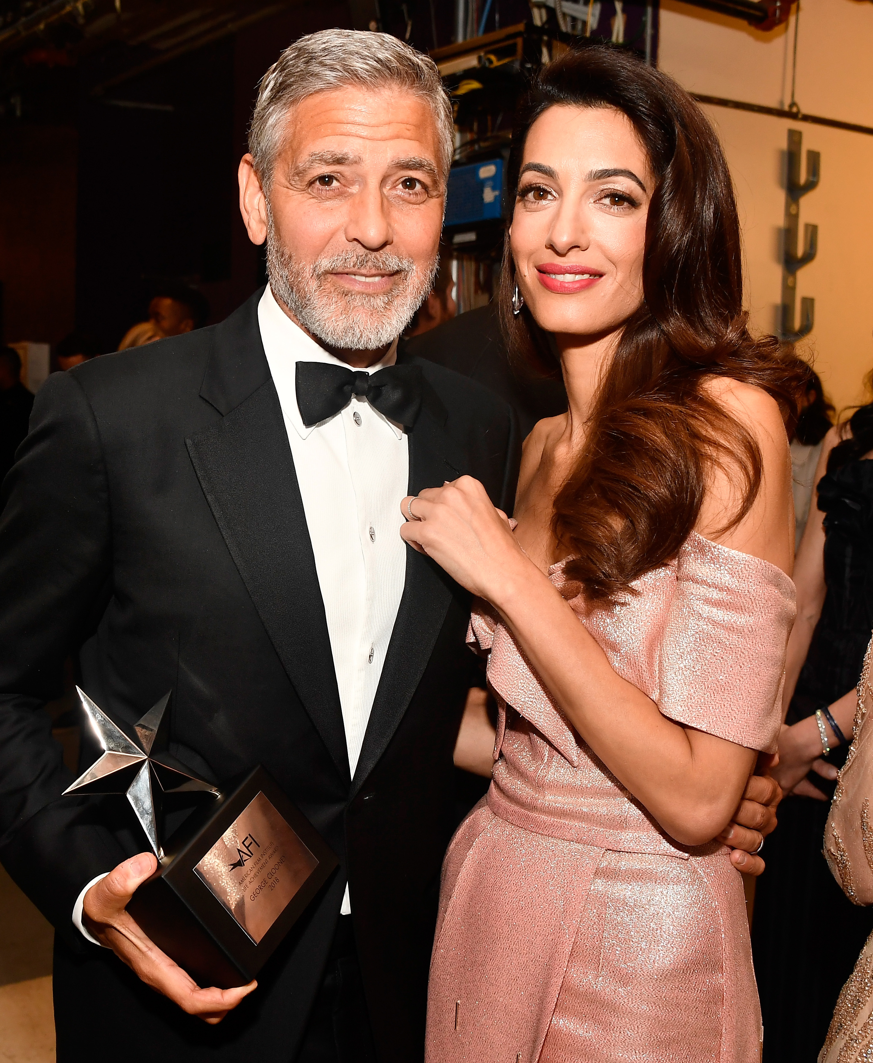 George et Amal Clooney lors du 46e gala de remise des prix pour l'accomplissement de la vie de l'American Film Institute, en hommage à George, le 7 juin 2018, à Hollywood, en Californie. | Source : Getty Images