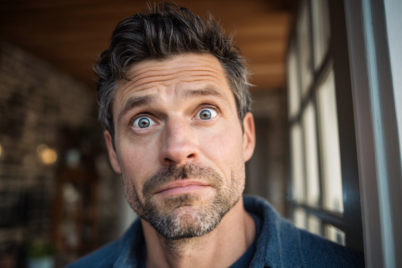 Un homme qui regarde droit devant lui | Source : Midjourney
