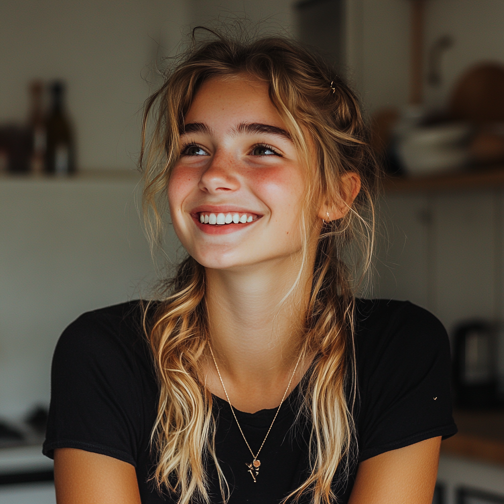 Une jeune fille souriante | Source : Midjourney