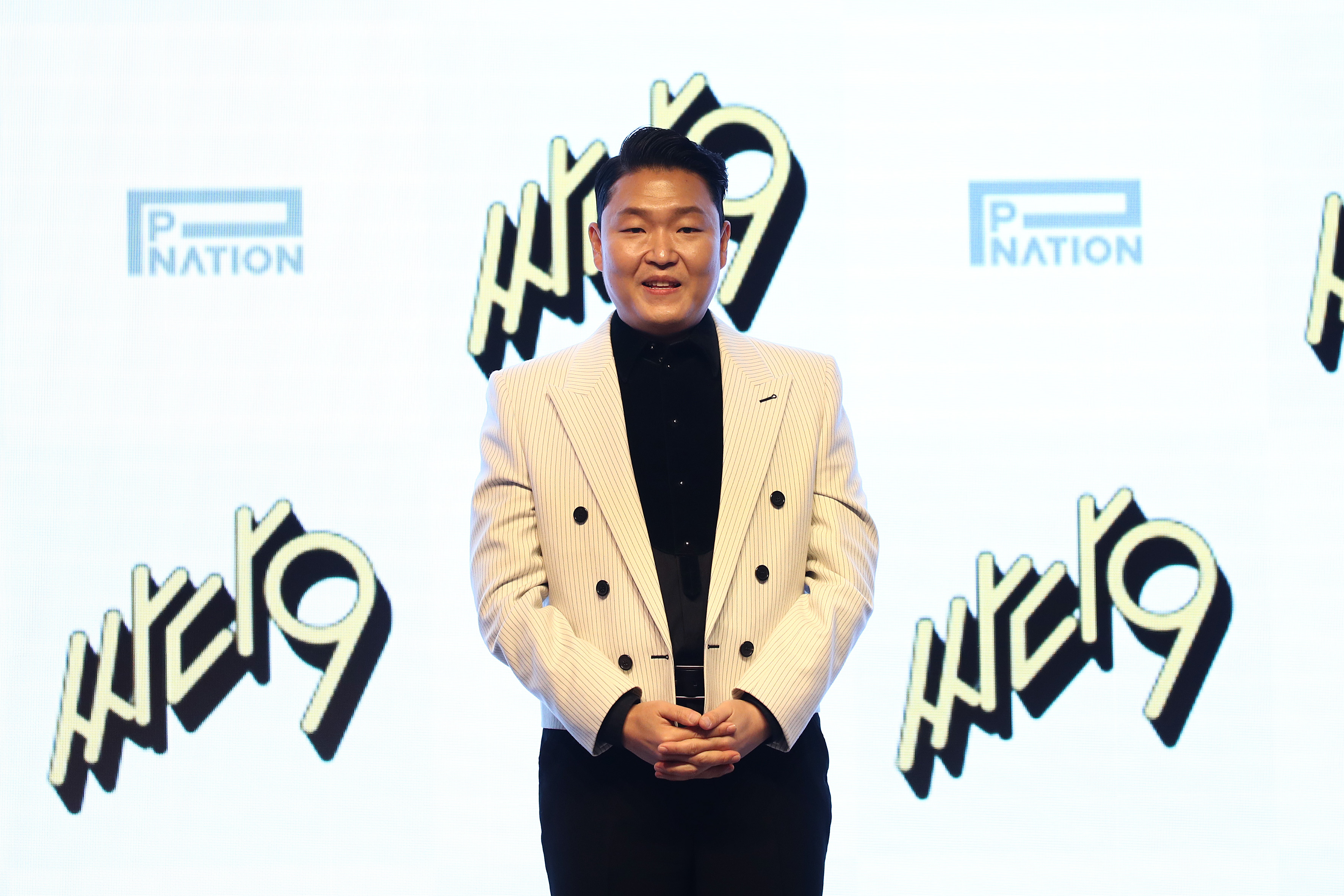 PSY lors de la conférence de presse de son album "Psy 9th", le 29 avril 2022, à Séoul, en Corée du Sud. | Source : Getty Images
