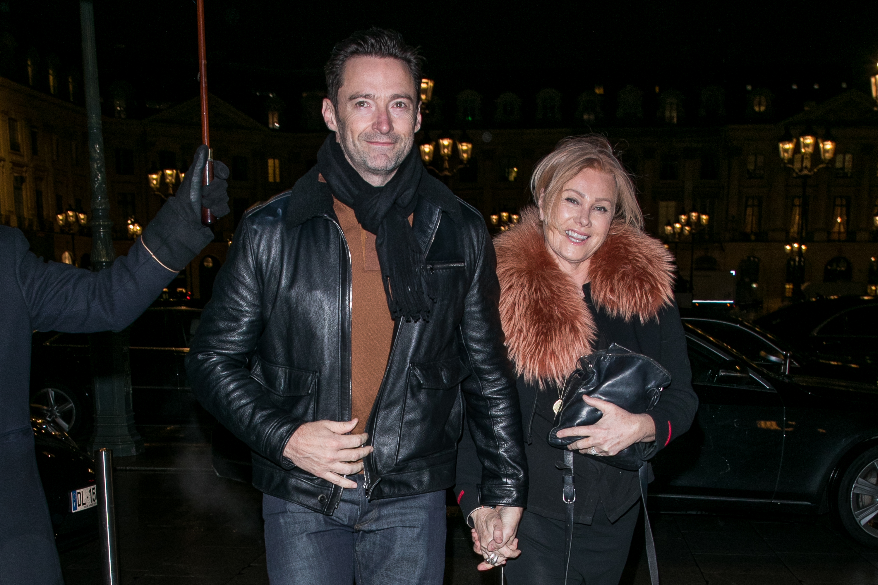 L'acteur Hugh Jackman et sa femme Deborra-Lee Furness aperçus le 16 janvier 2018 à Paris, France | Source : Getty Images