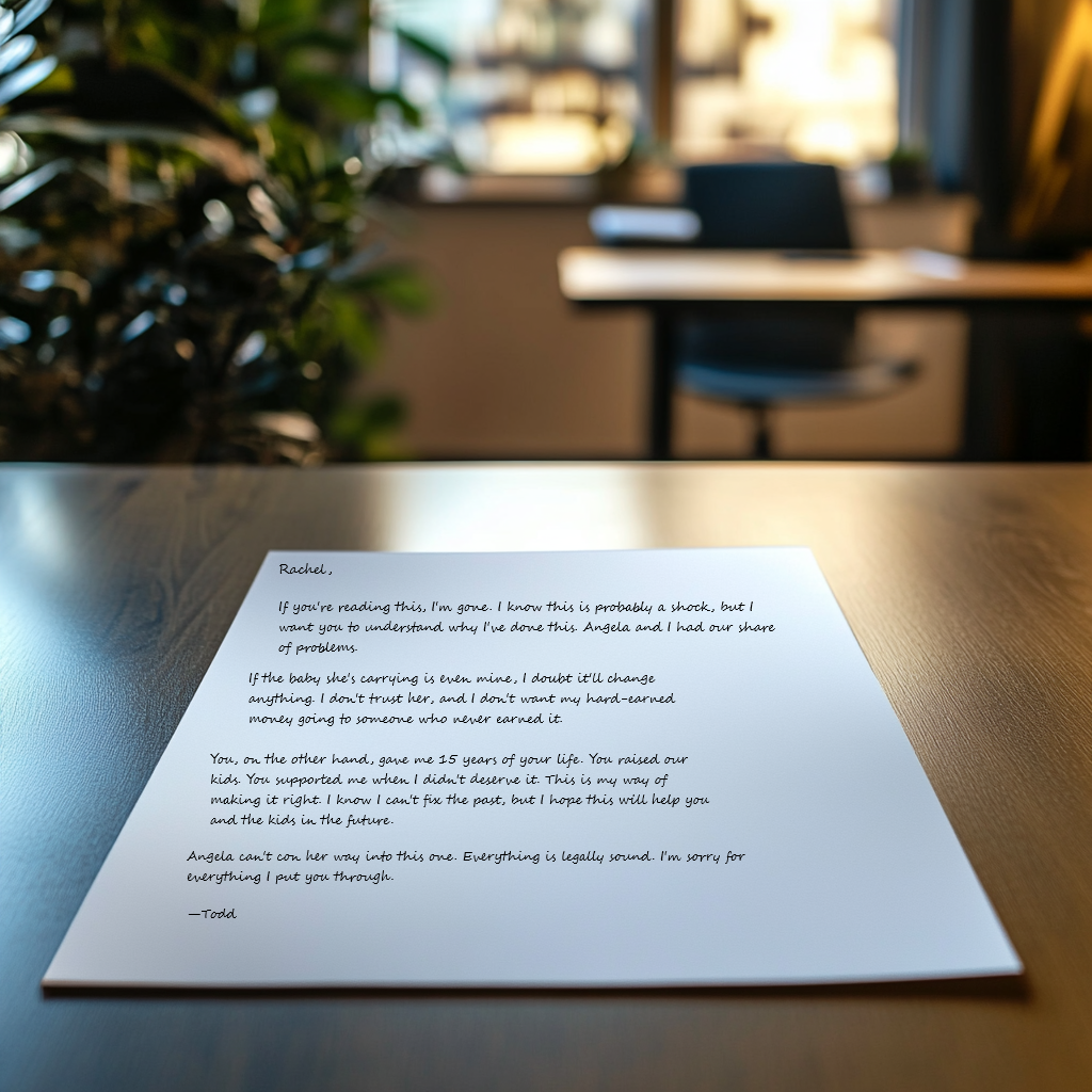 Une lettre sur une table | Source : Midjourney