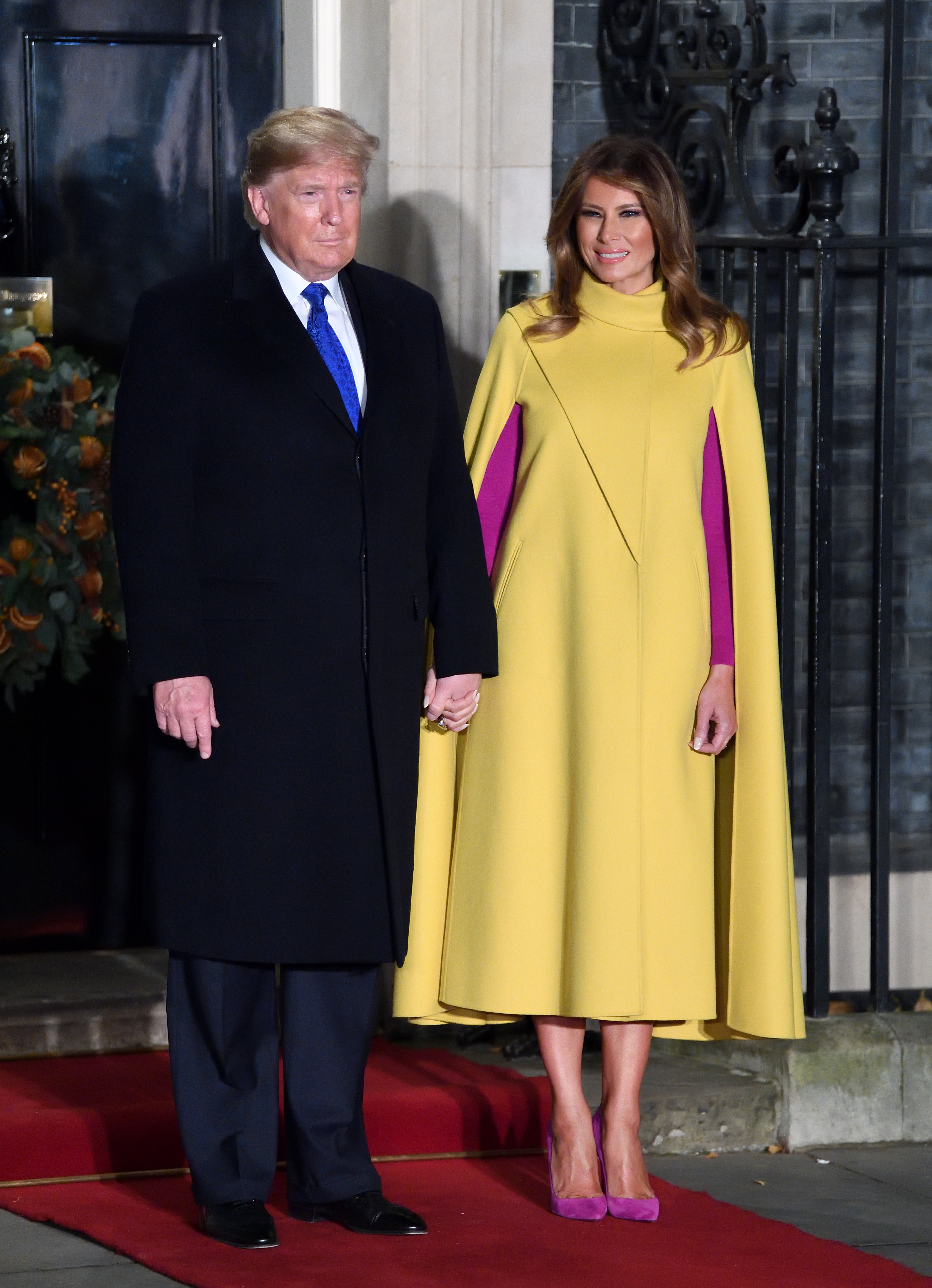 Donald et Melania Trump lors d'une réception organisée à l'occasion du 70e anniversaire de la formation de l'Organisation du traité de l'Atlantique nord (OTAN), le 3 décembre 2019, à Londres, en Angleterre. | Source : Getty Images