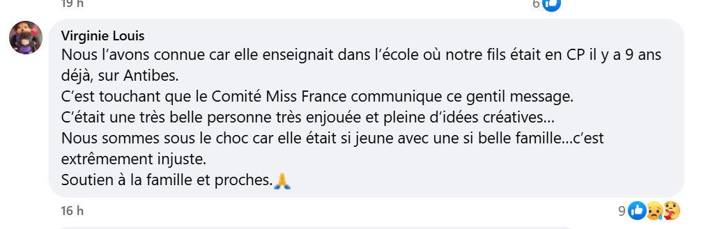 Commentaire d'une internaute concernant le décès Charline Leray Source : Facebook/Gossip Room