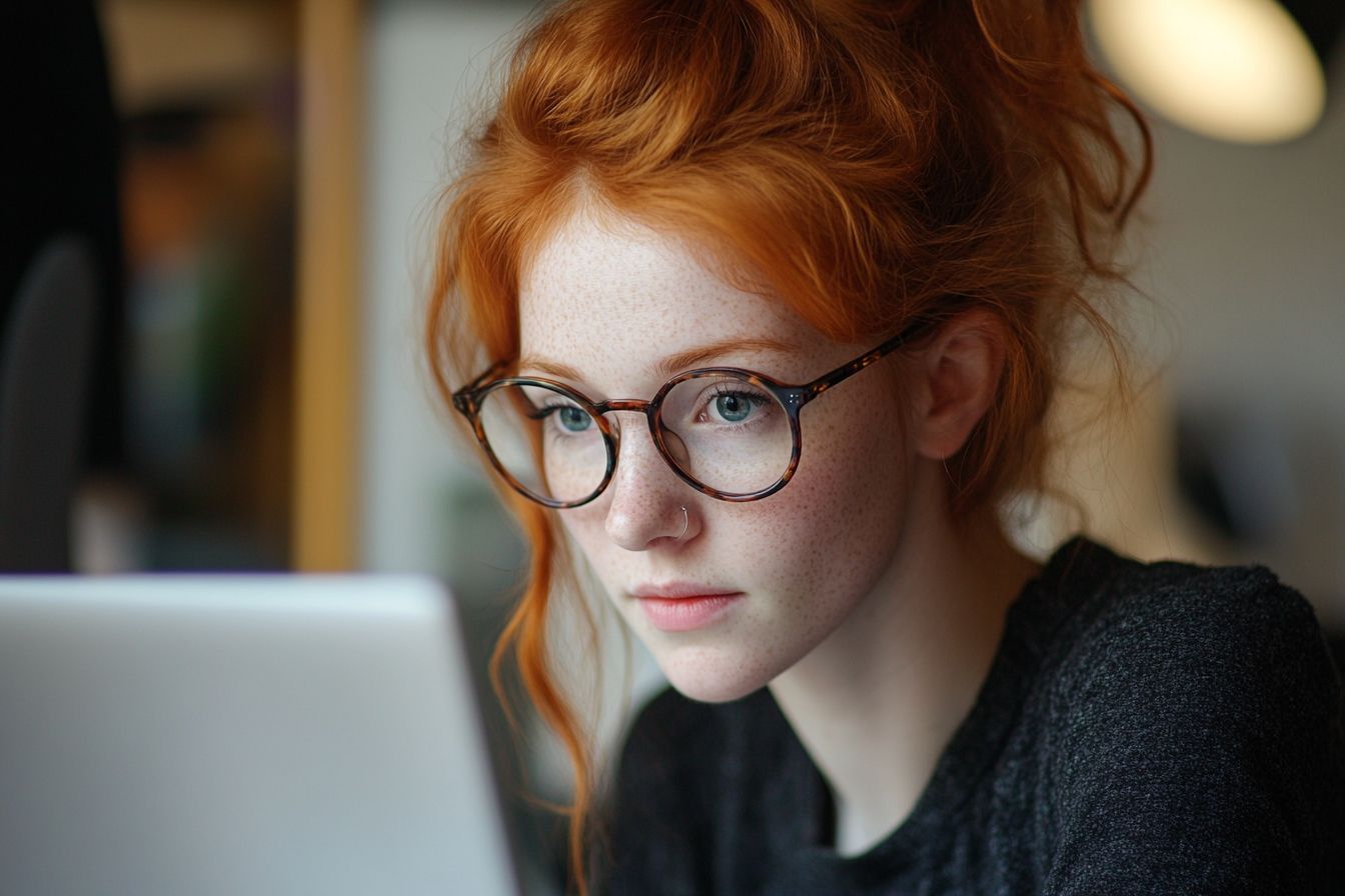 Une femme travaillant sur son ordinateur portable | Source : Midjourney