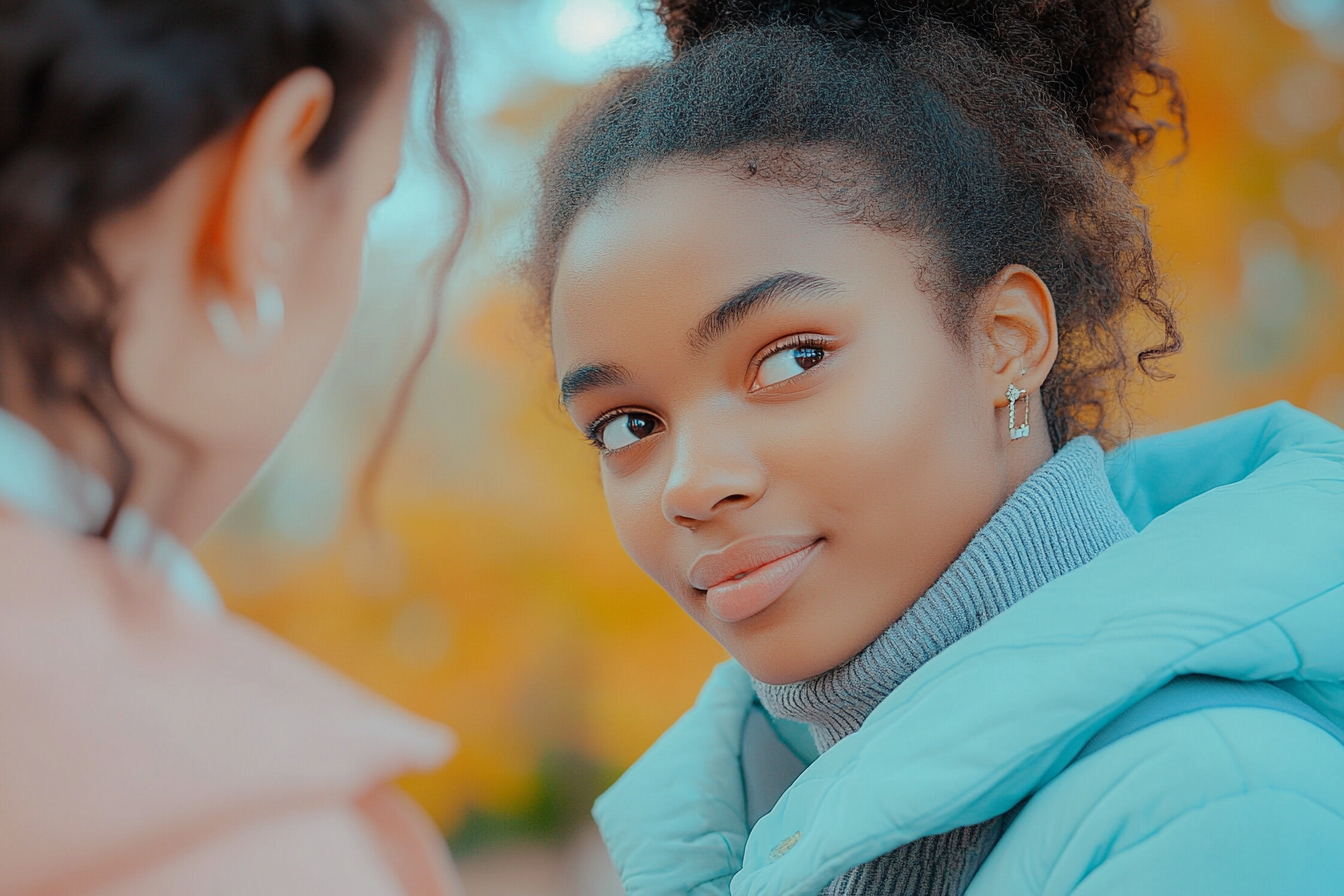 Une fille qui parle à son amie | Source : Midjourney