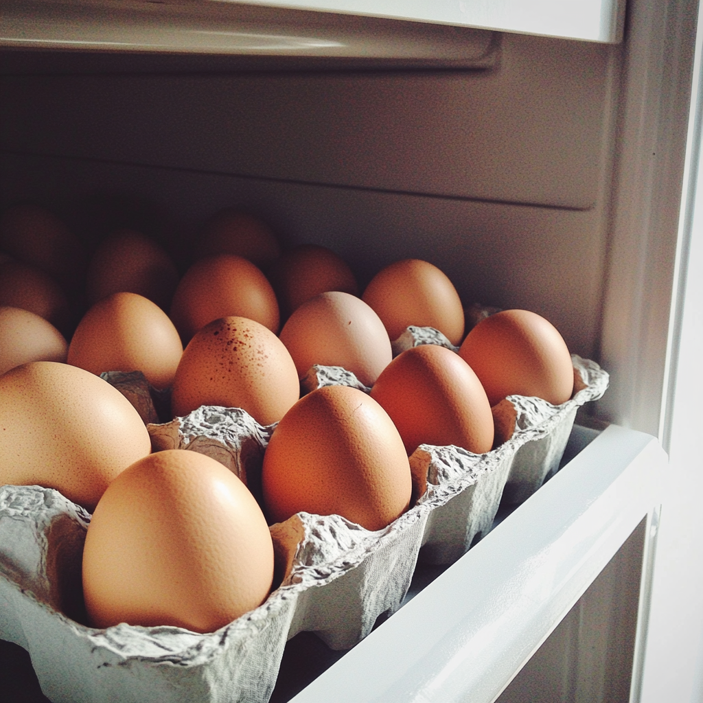 Eggs in a refrigerator | Source: Midjourney