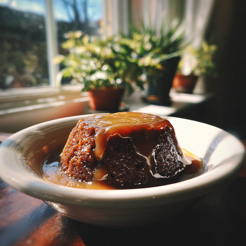 Un bol de pudding au caramel gluant | Source : Midjourney