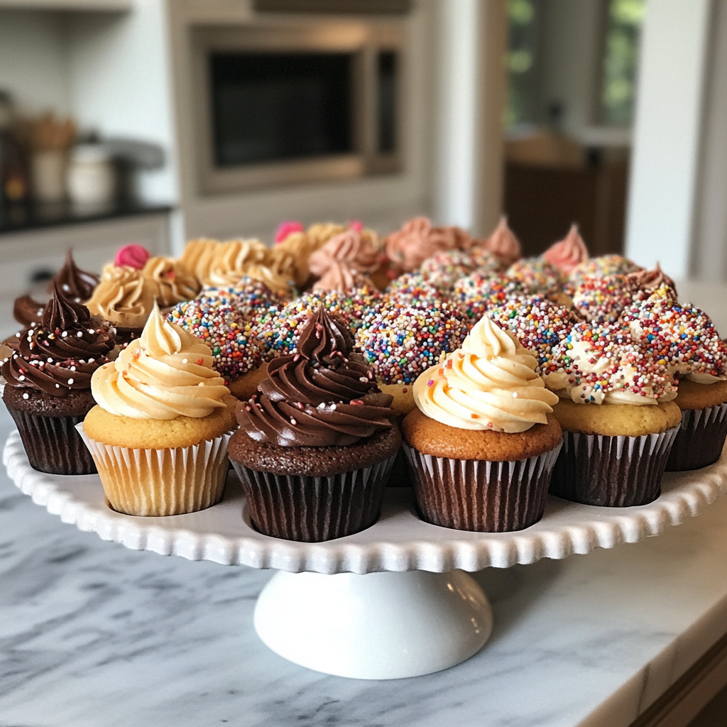 Un plateau de cupcakes | Source : Midjourney