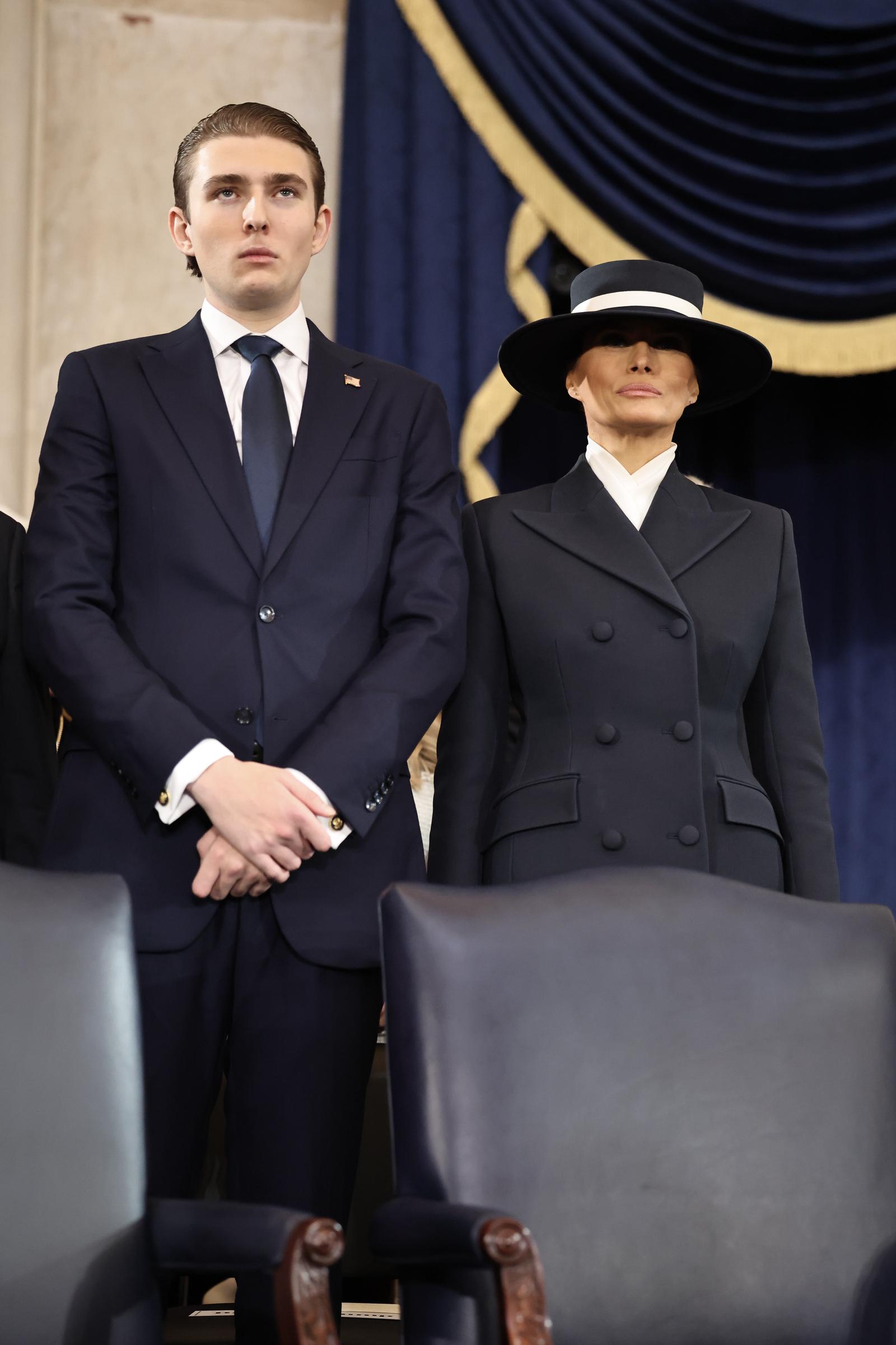 Barron Trump et Melania Trump le 20 janvier 2025 | Source : Getty Images