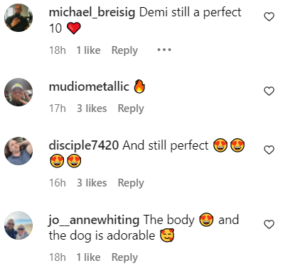 Les utilisateurs partagent leurs opinions dans la section commentaire de la photo Instagram de Demi Moore. | Source : instagram.com/demimoore