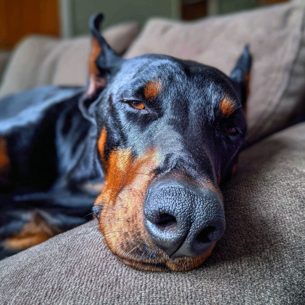 Un chien se reposant sur un canapé | Source : Midjourney
