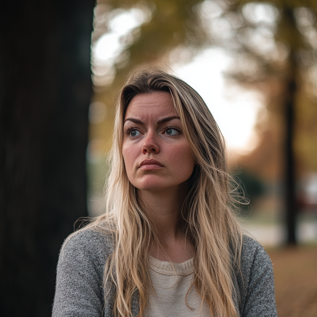 Une femme debout dans un parc | Source : Midjourney