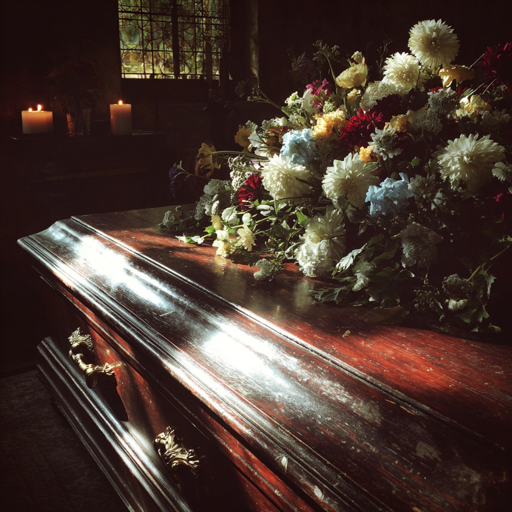Des fleurs sur un cercueil | Source : Midjourney