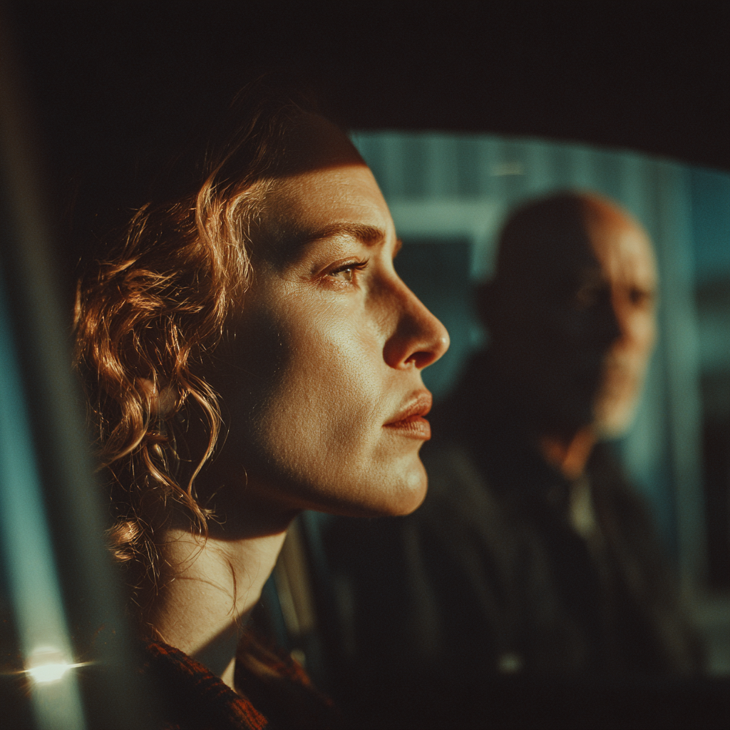 Une femme dans une voiture avec un homme | Source : Midjourney