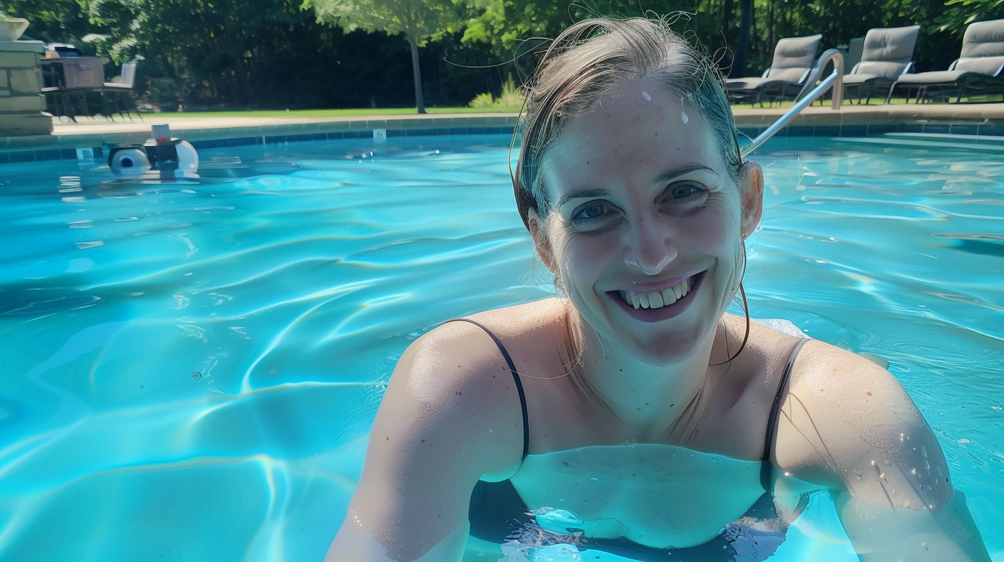 Une femme dans une piscine | Source : Midjourney