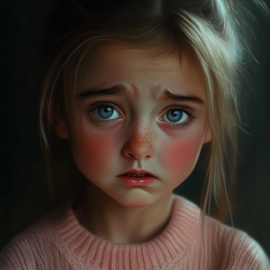 Une petite fille triste | Source : Midjourney