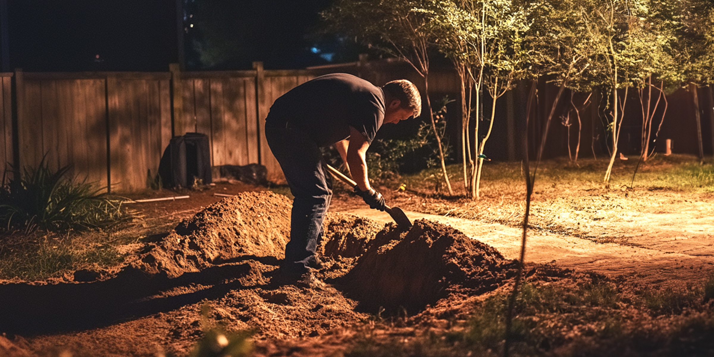 Un homme qui creuse un grand trou pendant la nuit | Source : Amomama