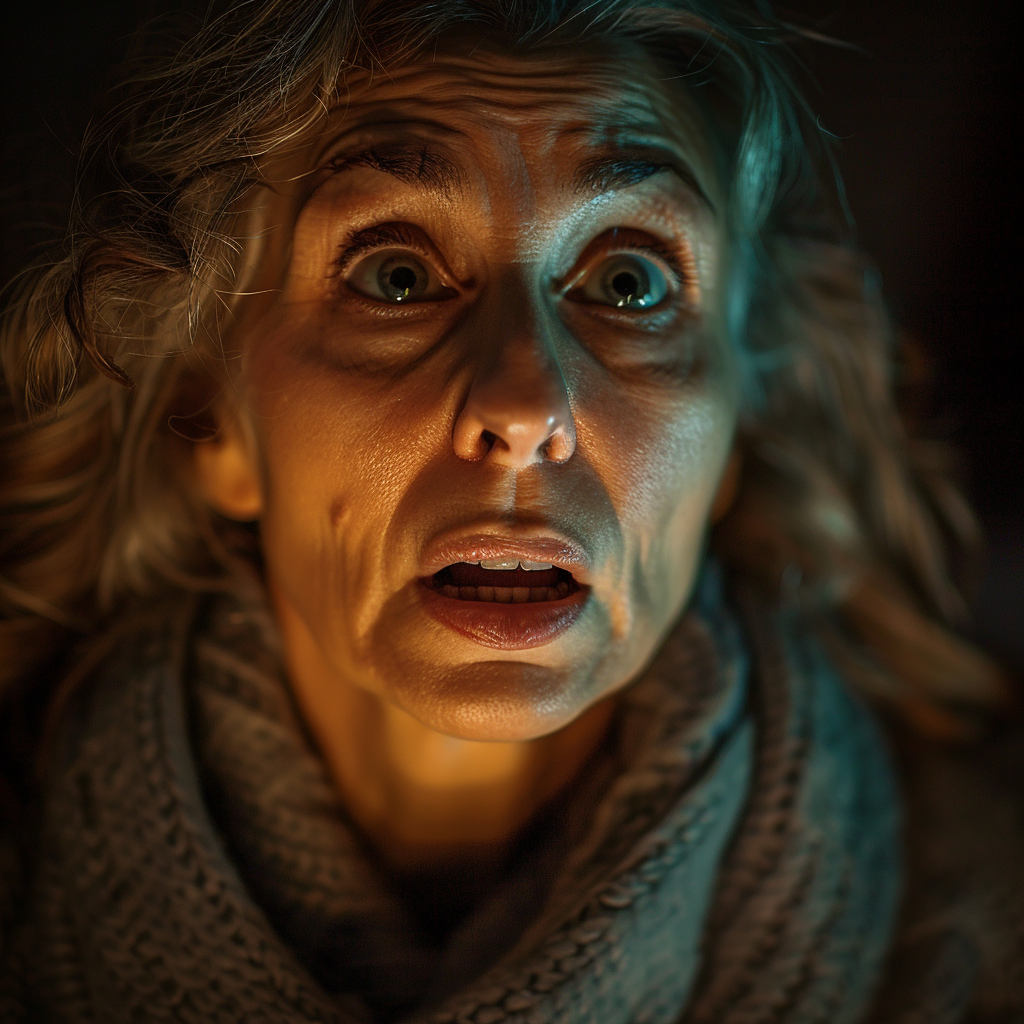 Shocked elderly woman | Source: Midjourney