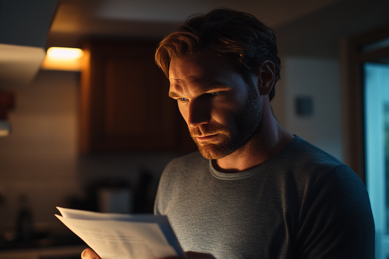 Un homme lisant des documents | Source : Midjourney