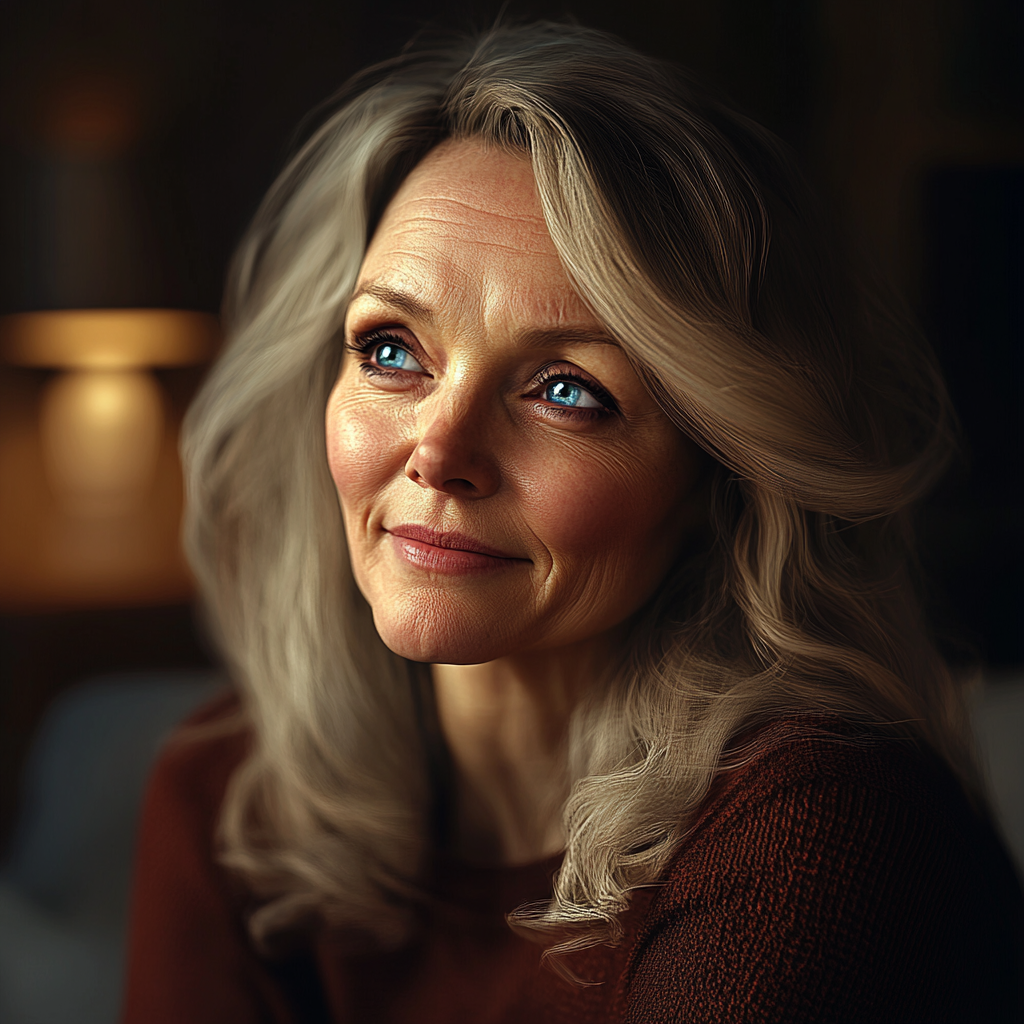 Une femme qui regarde quelqu'un en souriant | Source : Midjourney