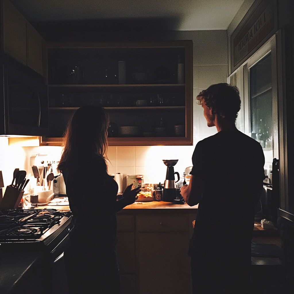 Un couple discutant dans une cuisine | Source : Midjourney