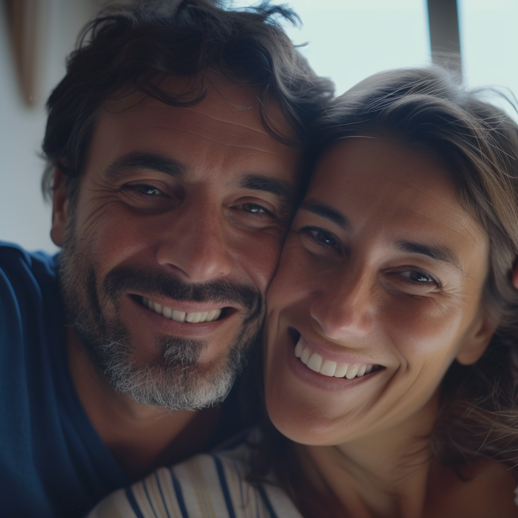 Un couple de personnes âgées souriantes | Source : Midjourney