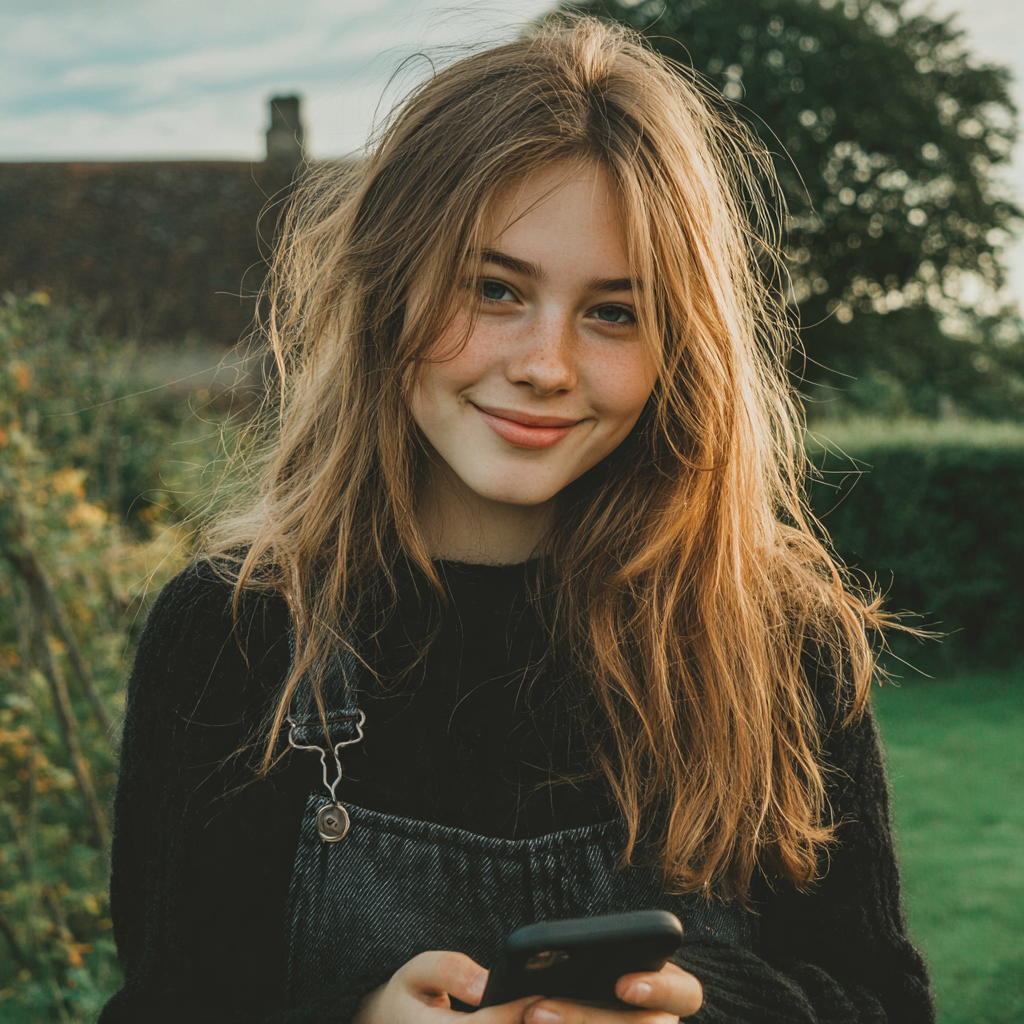 Une adolescente debout à l'extérieur | Source : Midjourney