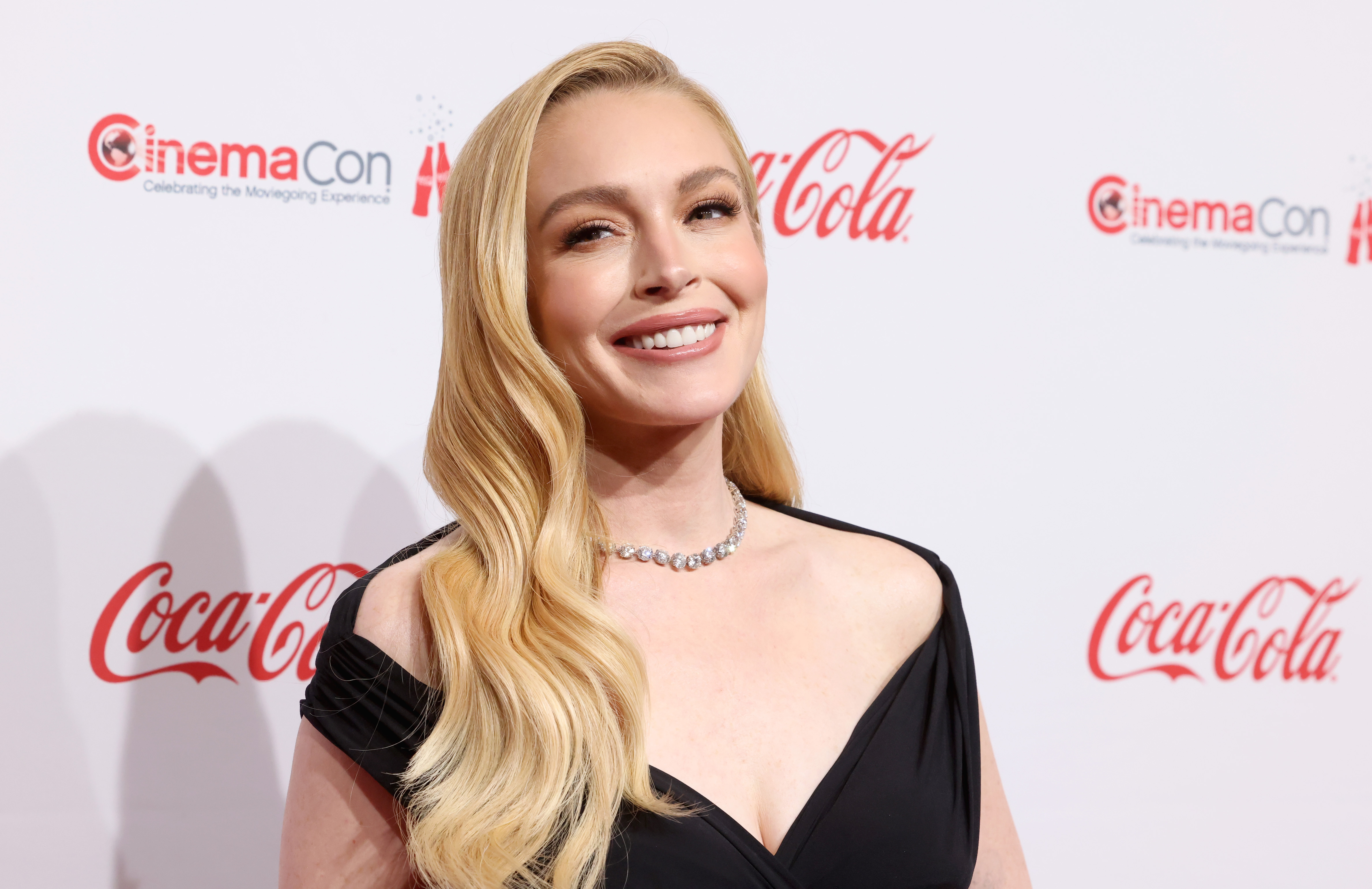 Lindsay Lohan lors de la cérémonie des Big Screen Achievement Awards de CinemaCon à Las Vegas, dans le Nevada, le 3 avril 2025. | Source : Getty Images